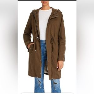 Rails Landon Olive Military Jacket size Small Cotton Hooded Faux Far Lin…